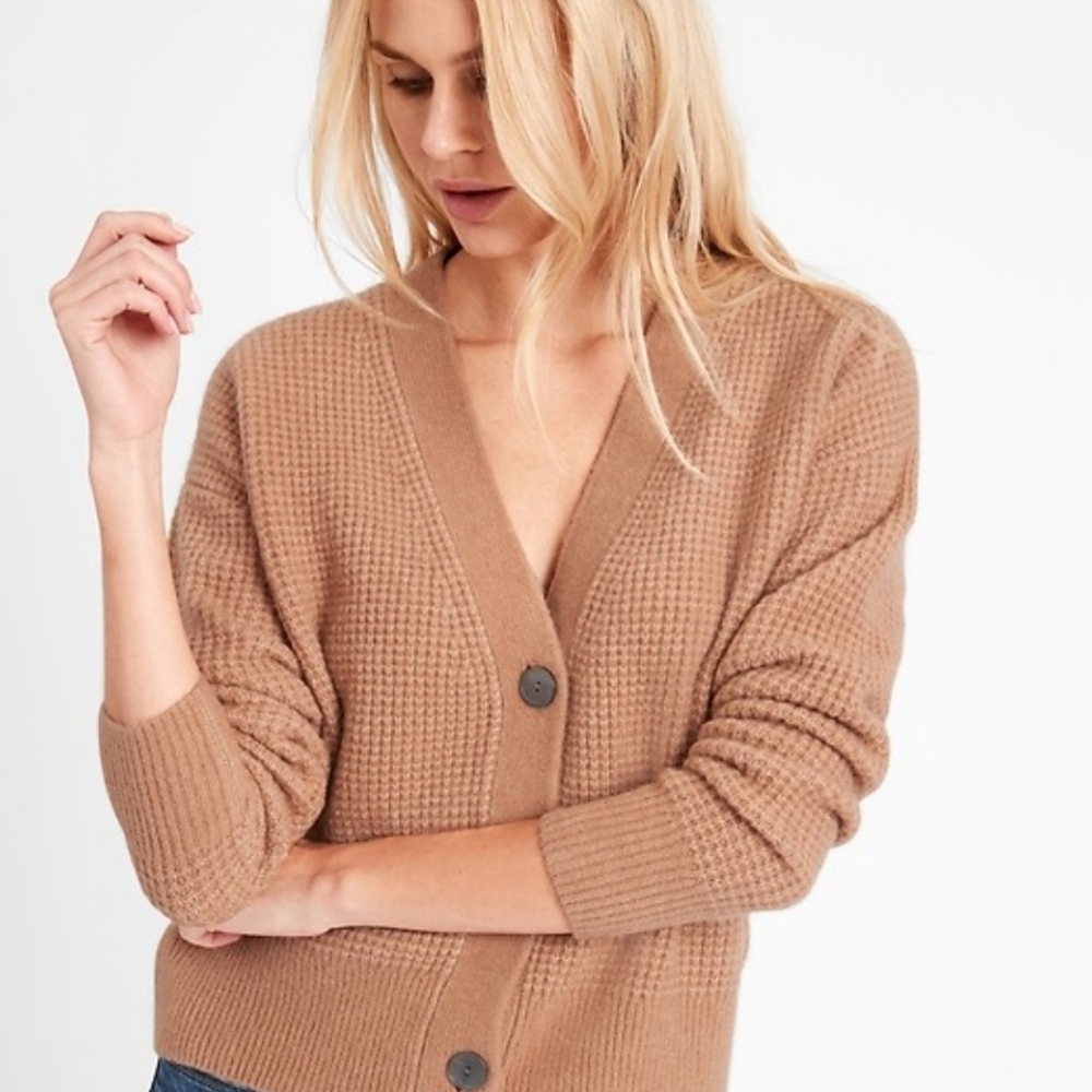 Banana Republic Wool Women's Tan Sweater Cardigan